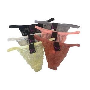 Sofra Lace Thong Underwear 6-Pack Bundle Multicolor